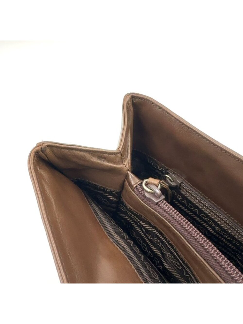 Prada Tortoiseshell Chain Leather Brown Shoulder Bag Silver - Picture 9 of 15